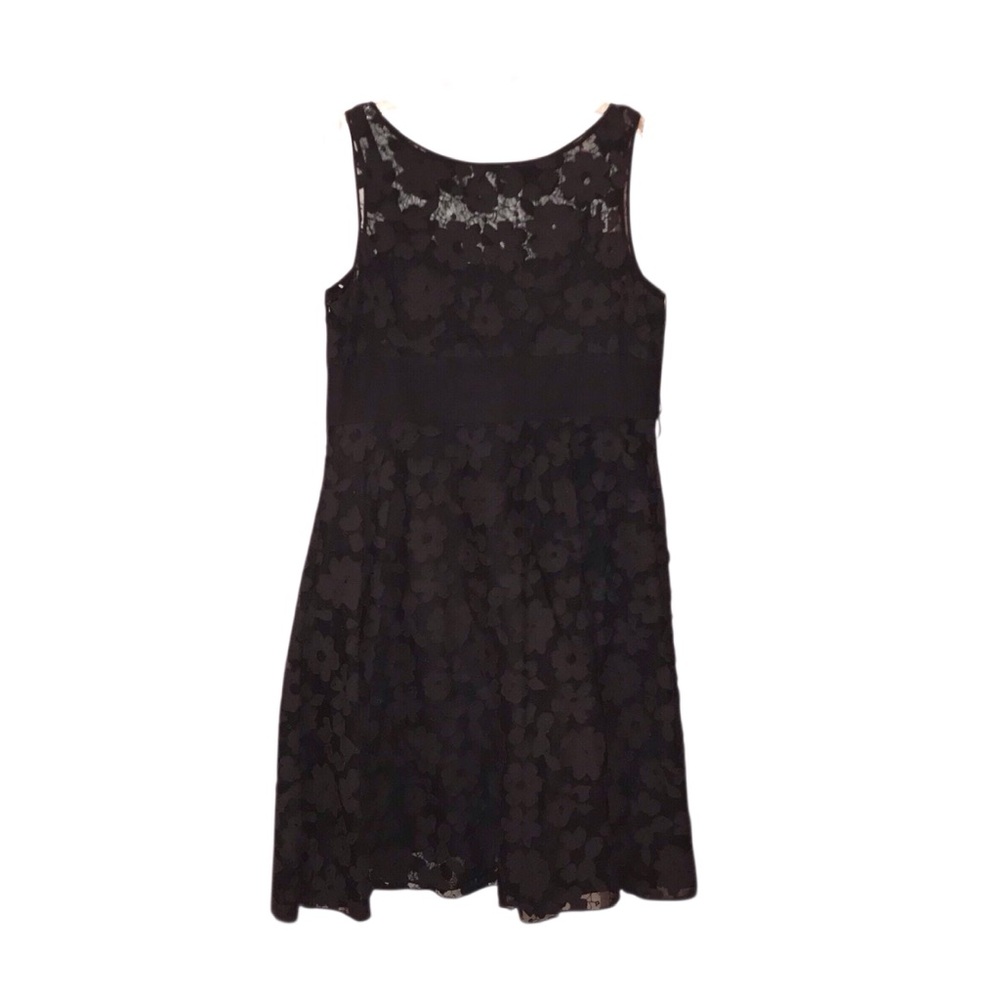Adrianna Papell Black Floral Lace Sleeveless Dress Size 16